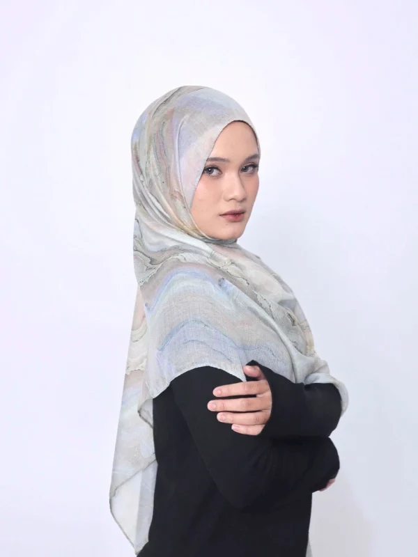 Printed Cotton Pashmina - Dessert Sage (17)