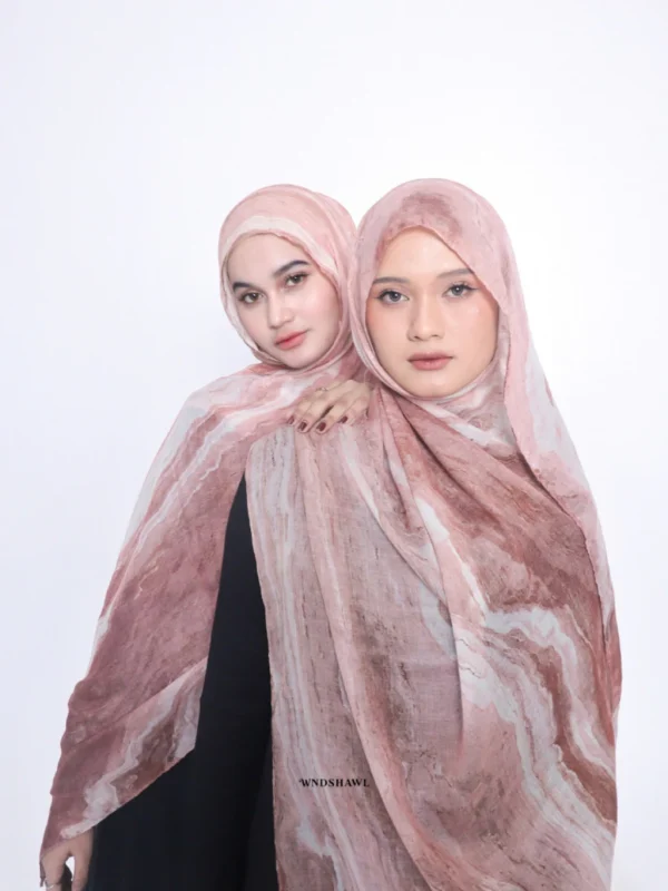 Wnd Shawl - Printed Cotton Pashmina in BLOSSOM (Hijab Motif Pashmina) - Image 4