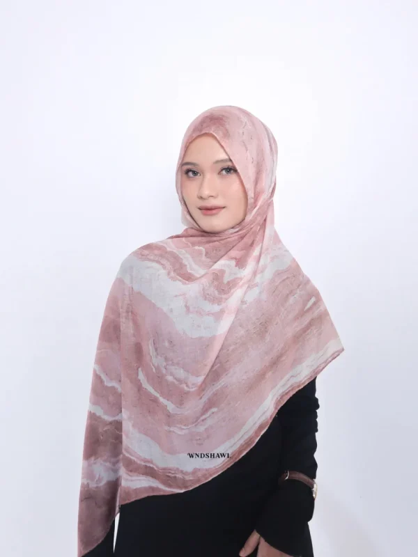 Wnd Shawl - Printed Cotton Pashmina in BLOSSOM (Hijab Motif Pashmina) - Image 3