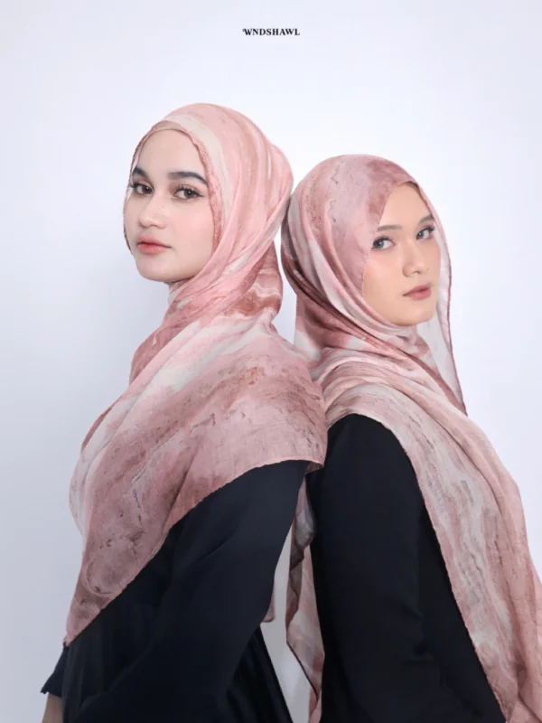 Wnd Shawl - Printed Cotton Pashmina in BLOSSOM (Hijab Motif Pashmina) - Image 2