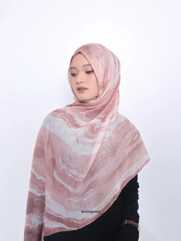 Wnd Shawl - Printed Cotton Pashmina in BLOSSOM (Hijab Motif Pashmina) - Image 8