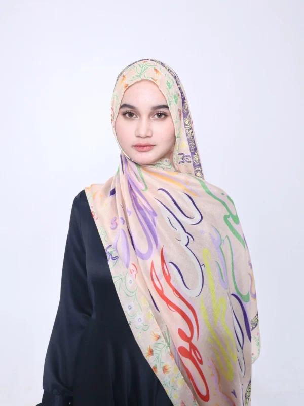 Wnd Shawl - Printed Cotton Pashmina in SOFEA (Hijab Motif Pashmina) - Image 2