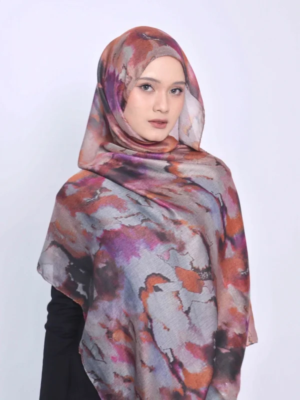 Wnd Shawl - Printed Cotton Pashmina in TWILIGHT (Hijab Motif Pashmina)