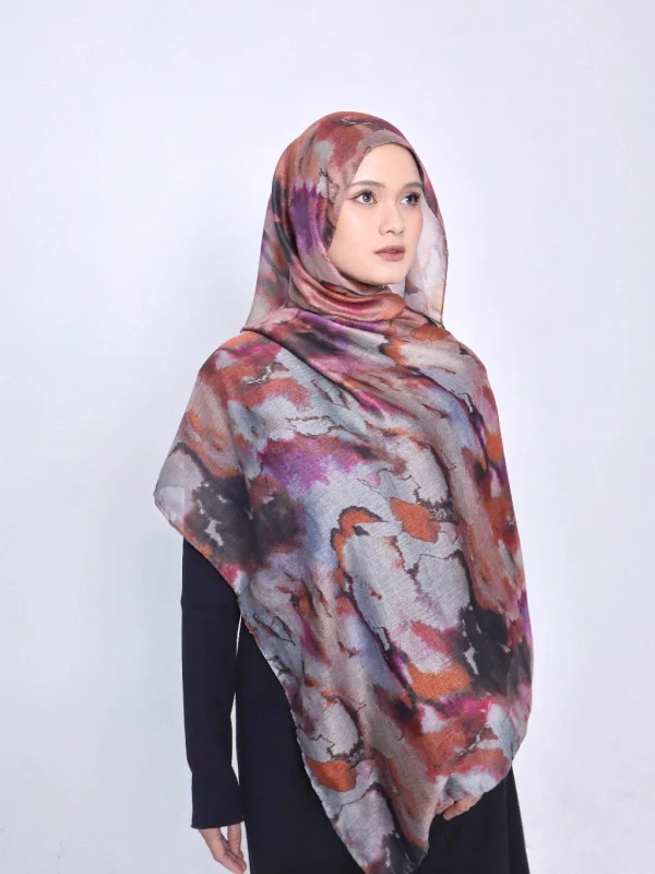 Wnd Shawl - Printed Cotton Pashmina in TWILIGHT (Hijab Motif Pashmina) - Image 5