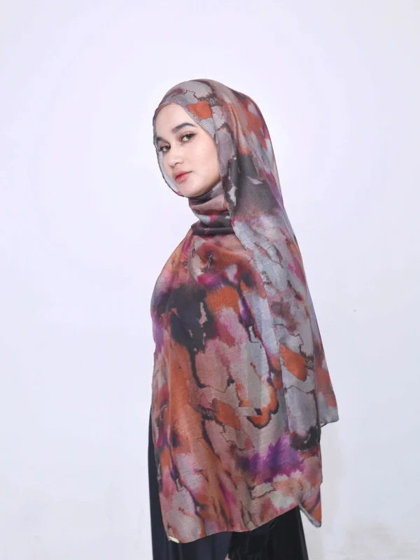 Wnd Shawl - Printed Cotton Pashmina in TWILIGHT (Hijab Motif Pashmina) - Image 4