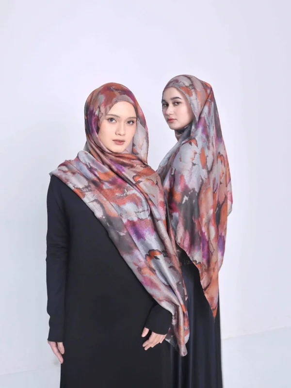 Wnd Shawl - Printed Cotton Pashmina in TWILIGHT (Hijab Motif Pashmina) - Image 7